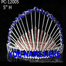 Patriotic Queen Rhinestone Girls Pageant Crowns